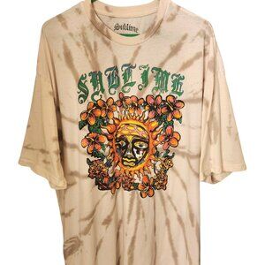 Sublime Tie Dye T-Shirt Mens 3X Hippie Mushroom Flowers Orange Sun Rock Band